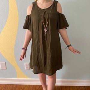 Green Off Shoulder Dress